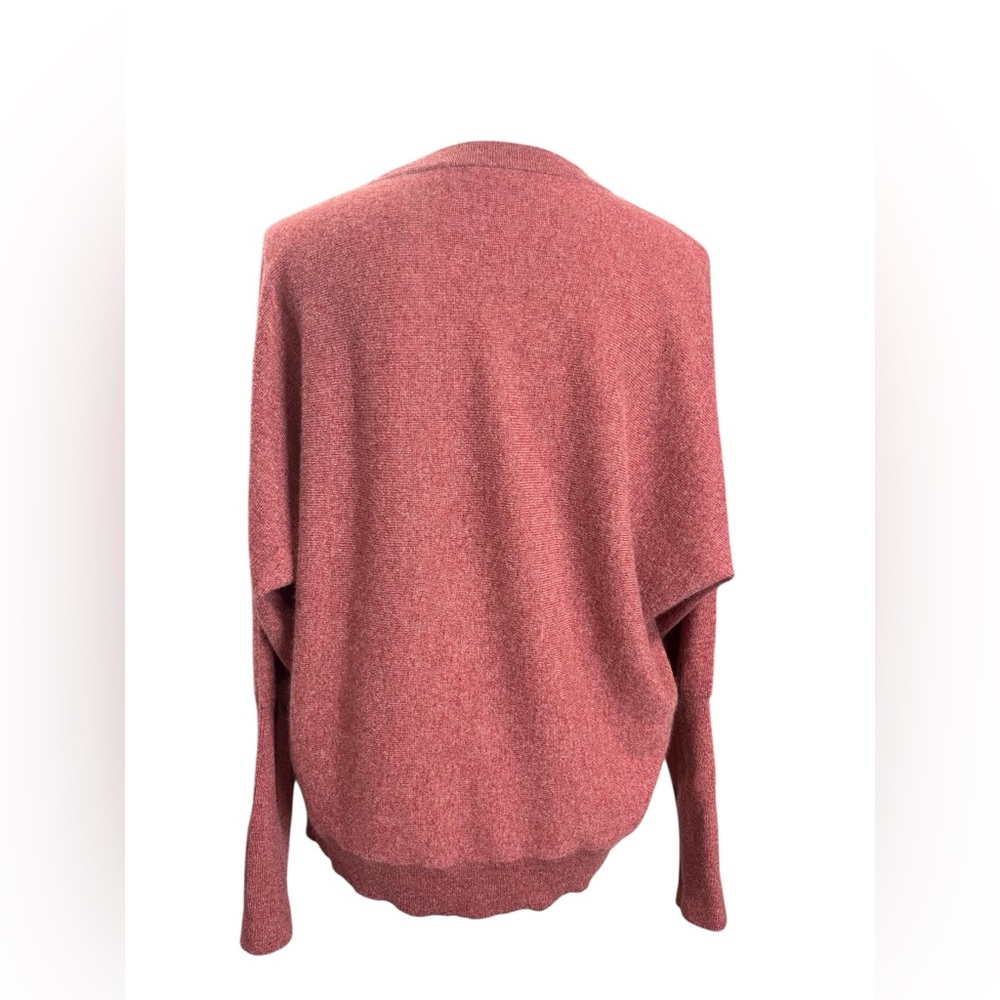 Garnet Hill 100% Cashmere V-Neck Sweater Rosewood Pink Small Soft Luxury Knit - Picture 4 of 10